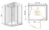 Душевой уголок Cezares ELENA ELENA-W-AH-1-120/100-P-Cr-R 120х100 стекло рифленое профиль хром без поддона