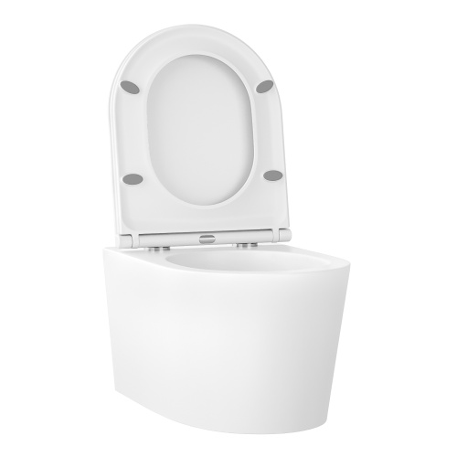 Унитаз подвесной Wellsee Éclatant 182615001 белый глянцевый с сиденьем микролифт безободковый смыв торнадо - фото 2