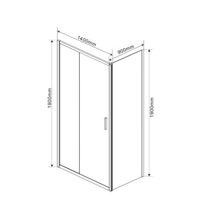 Душевой уголок Vincea Garda VSR-1G9014CL 140х90 стекло прозрачное профиль хром без поддона