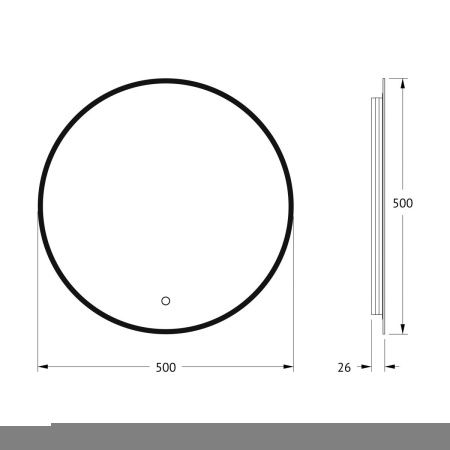 Зеркало с подсветкой Defesto AURA DF 2982S 50х50 подвесное
