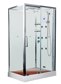 Душевая кабина Acquazzone Viktoria 120SL-L с паром 120х90 прямоугольная с крышей ориентация левая Душевая кабина Acquazzone Viktoria 120SL-L с паром 120х90 прямоугольная с крышей ориентация левая