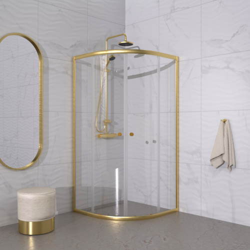 Душевой уголок Тритон Альфа-Голд Щ0000073922 90х90 стекло прозрачное профиль хром без поддона - фото 3