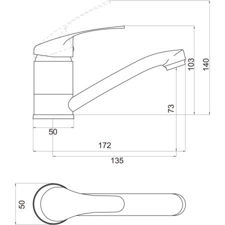 Смеситель для кухни Savol S-T4501-1 на мойку хром