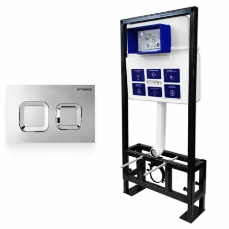 Инсталляция Bettoserb Sava Free Standing SFS40006473 с клавишей смыва SMART хром глянец квадр.