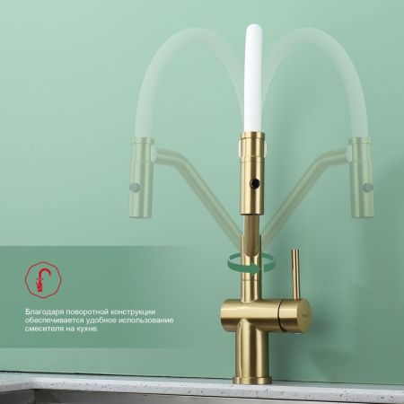 Смеситель для кухни Raglo R86 R86.41.03 на мойку золото