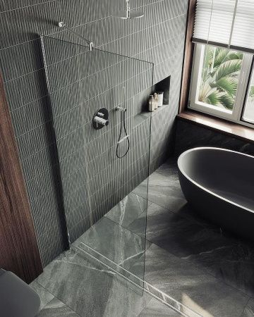 Душевая перегородка Maybah Glass MGD-1352-5ш 100х195 стекло прозрачное профиль хром