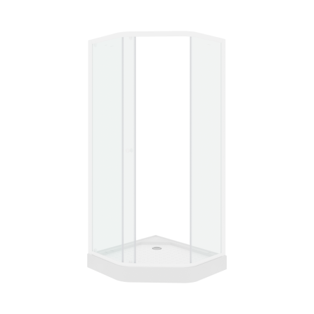 Душевой уголок Parly ZEP91 90х90 стекло прозрачное профиль белый с поддоном