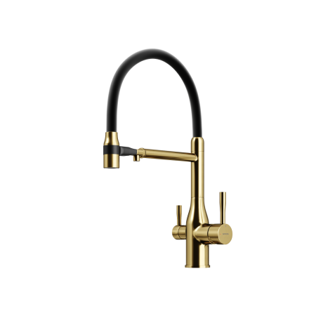 Смеситель для кухни Sancos Garda SC4009BG на мойку брашированное золото/черный