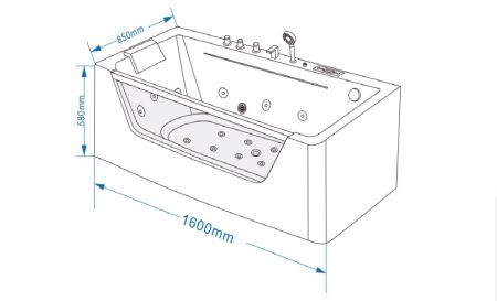 Ванна акриловая Grossman GR-16085 160х85 пристенная прямоугольная с ножками