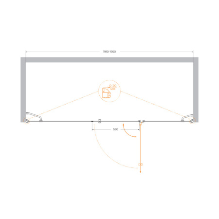 Душевая дверь Cezares VERONA VERONA-W-B-13-80+60/60-C-Cr 195х195 стекло прозрачное профиль хром глянцевый