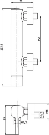 Смеситель для душа Aquanet Minima AF130-30C настенный хром без термостата
