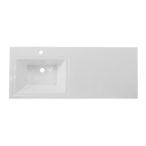 Раковина из искусственного камня BelBagno BB1200/480-LV-MR-L 120х49 над стиральной машиной цвет белый 1 отверстие под смеситель - фото 3