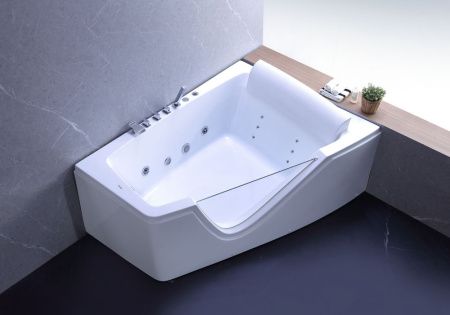 Ванна акриловая гидромассажная Gemy G9056 B R 170х130 пристенная асимметричная с каркасом