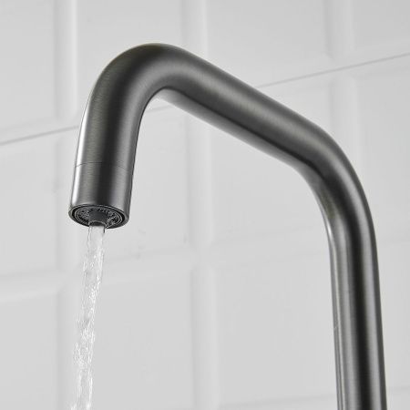 Смеситель для кухни Shevanik S528T на мойку оружейная сталь