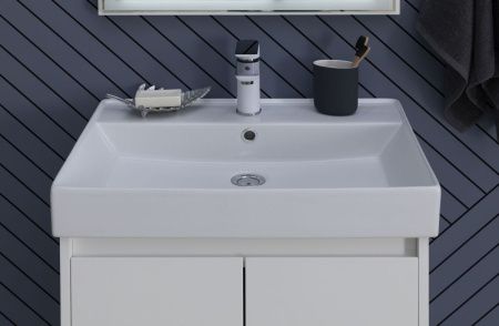 Раковина керамическая Aquanet Латина 00242905 60х50 полувстраиваемая цвет белый 1 отверстие под смеситель