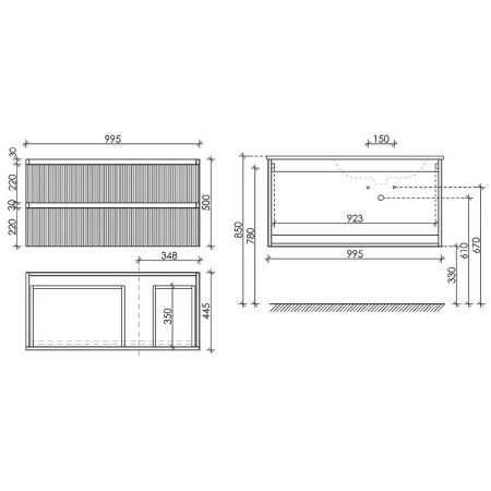 Тумба под раковину Sancos SNOB R SNR100RW 100х40 подвесная цвет белый