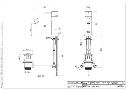Смеситель Oioli Micro MILS000RO/C00 на раковину хром