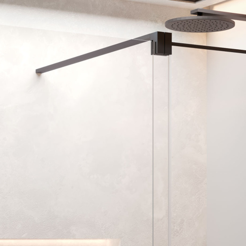 Душевая дверь Novellini H Style HSTYLE140S-1H 140х200 стекло прозрачное профиль черный матовый - фото 2