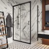 Душевой уголок Cerutti SPA GLORIA120B 120х80 стекло прозрачное профиль черный без поддона