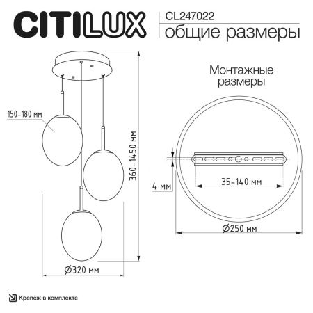 Светильник подвесной Citilux Signature (Сигнатуре) CL247022