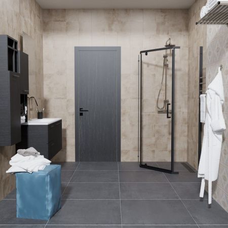 Душевой уголок Тритон Дека-Блэк Щ0000062934 100х100 стекло прозрачное профиль черный без поддона