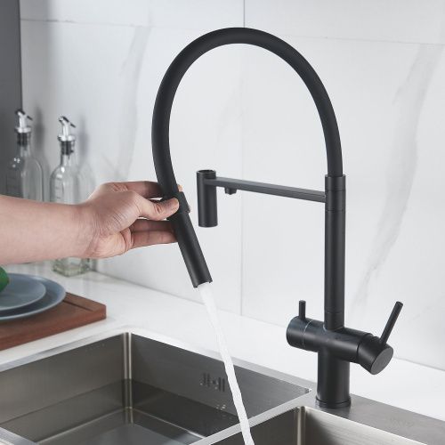 Смеситель для кухни Shevanik S178H на мойку черный - фото 4