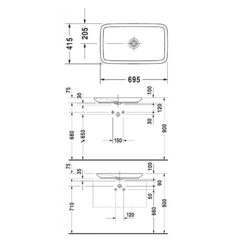Раковина Duravit PuraVida 70 см 370700000 накладная цвет белый - фото 2