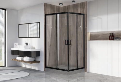 Душевой уголок Royal Bath HPD RB9512HPD-T-BL 95х120 стекло прозрачное профиль черный без поддона