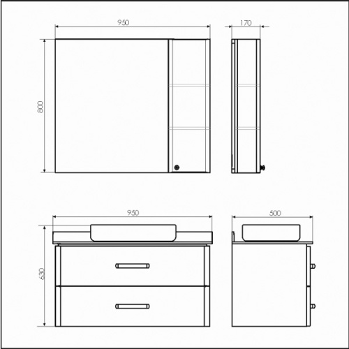 Тумба с раковиной Comforty 00-00014001CF 95x50x64,5 - фото 2