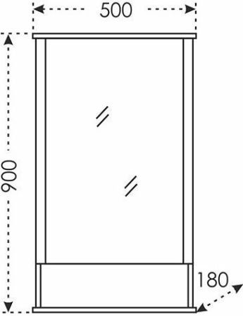 Зеркало-шкаф СанТа Вегас 700177 50х90 подвесной цвет белый