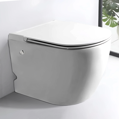 Унитаз приставной Cerutti SPA CT10198 белый с сиденьем микролифт безободковый импульсный смыв