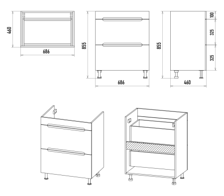 Тумба под раковину Misty Байкал Э-Бай06070-022Я 70х50 напольная цвет белый