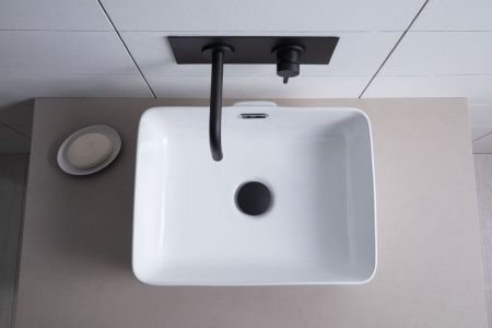 Раковина керамическая Aquanet Perfect PERFECT-1 40х30 накладная цвет белый без отверстий под смеситель