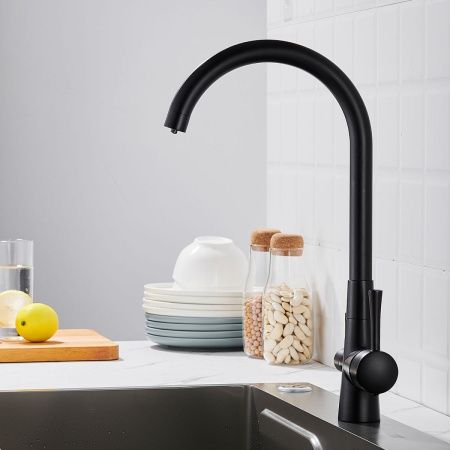 Смеситель для кухни Shevanik S428H на мойку черный