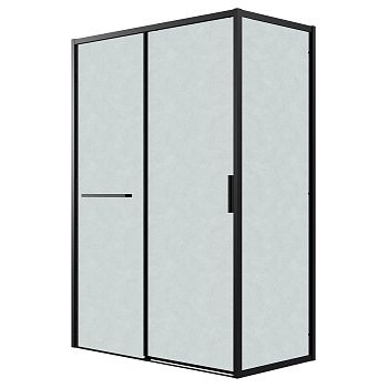 Душевой уголок Grossman Style 120.K33.05.1080.21.02 100х80 стекло текстурное профиль черный без поддона