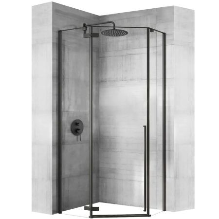Душевой уголок Loranto NEO CS-22107B 90х90 стекло прозрачное профиль черный без поддона