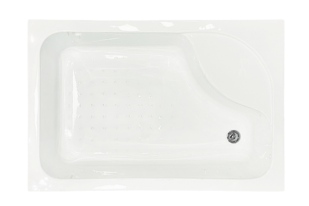 Душевой уголок Royal Bath BP RB8100BP-C-R 100х80 стекло прозрачное профиль белый с поддоном
