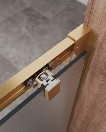 Душевая дверь Cezares MOLVENO MOLVENO-BF-1-120-P-BORO 120х195 стекло рифленое профиль золото брашированное