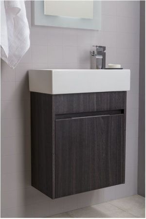 Тумба с раковиной Aquanet Лидс 00213042 50х30 подвесная цвет коричневый