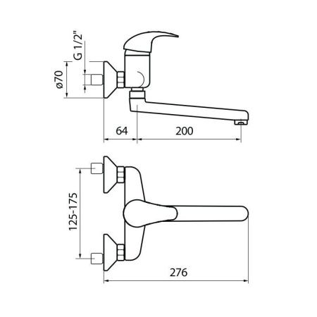 Смеситель для кухни Webert Sax SX910101015 настенный хром
