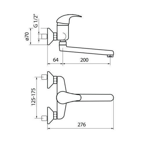 Смеситель для кухни Webert Sax SX910101015 настенный хром - фото 3