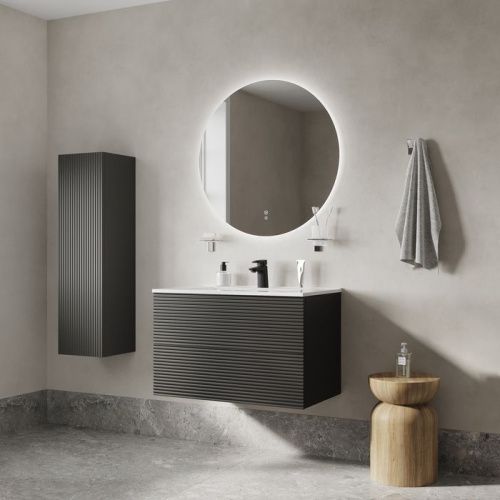 Шкаф-пенал Iddis Bild BIL30G0i97 30х110 подвесной цвет серый - фото 4