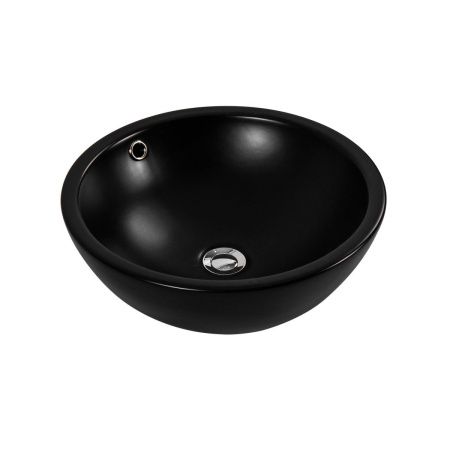 Раковина из сантехнического фарфора Aquatek AQ5354-MB 40х40 накладная цвет черный без отверстий под смеситель