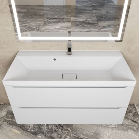 Раковина из искусственного камня Uperwood Classic New 291021041 100х50 полувстраиваемая цвет белый