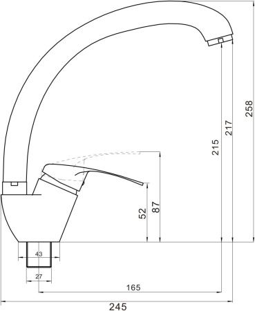 Смеситель для кухни Savol S-T4101 на мойку хром