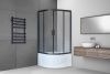 Душевой уголок Royal Bath BK RB90BK-T-BL 90х90 стекло прозрачное профиль черный с поддоном