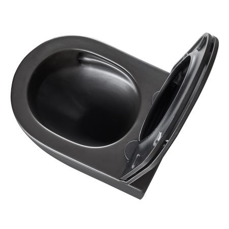 Унитаз подвесной LeMark Glazer 9612004 черный с сиденьем микролифт безободковый смыв торнадо