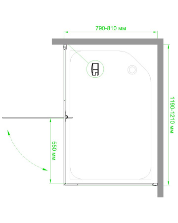 Душевой уголок Royal Bath HPV RB8120HPV-C 120х80 стекло матовое профиль белый с поддоном