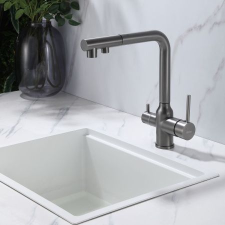 Смеситель для кухни Abber Emotion AF8814NG на мойку никель