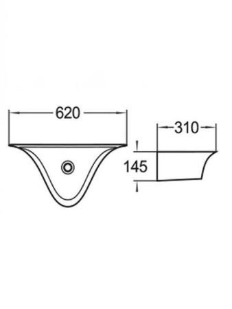 Раковина из сантехнического фаянса WeltWasser WW SK 10000008696 60х30 накладная цвет белый без отверстий под смеситель